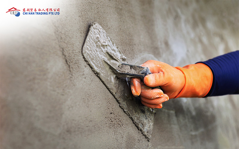 plastering concrete wall